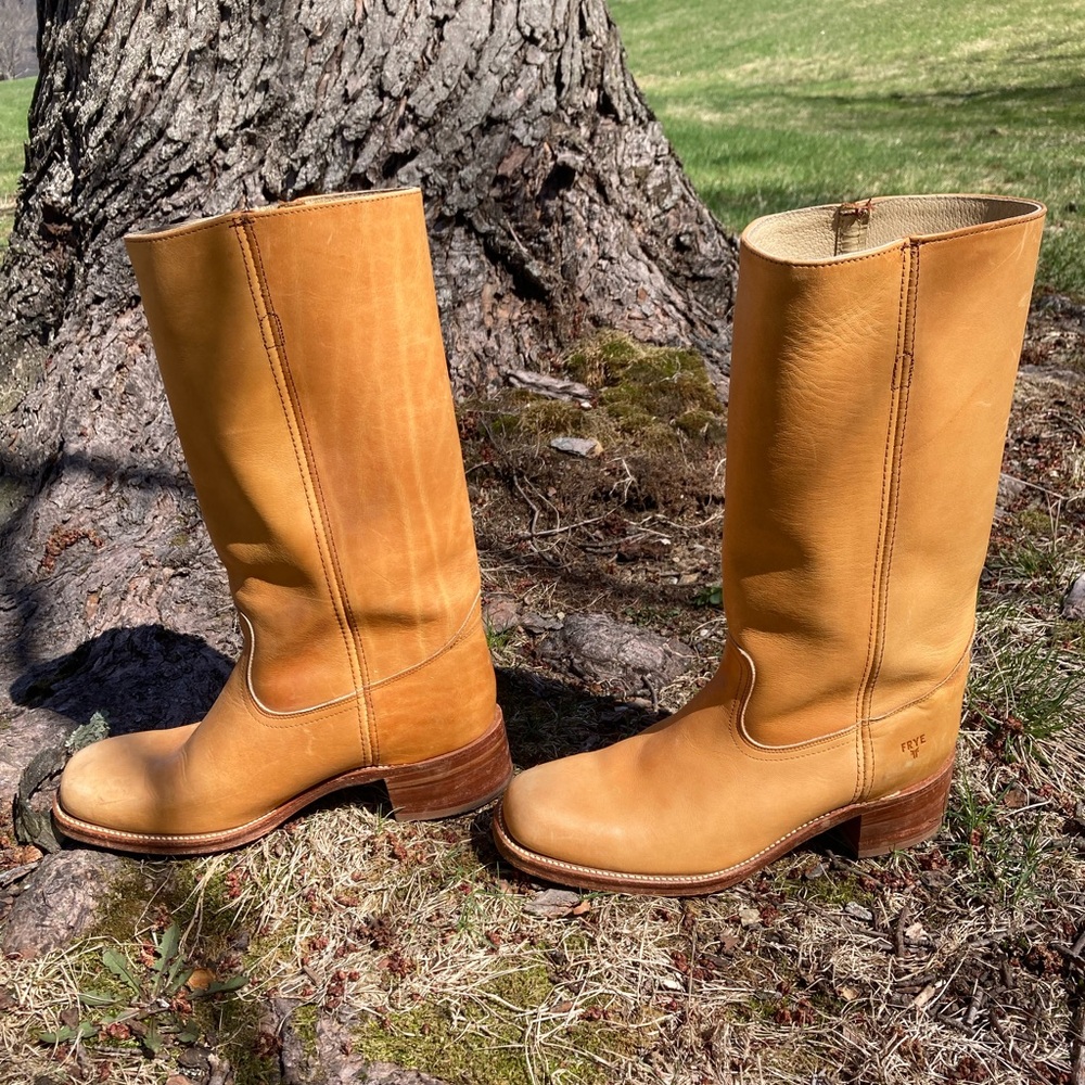 Frye Made in USA Vintage Frye Campus Boots Banana Leather 11 D 3M18774 2951 W - Picture 6 of 17